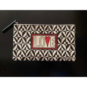 BRIGHTON One Love Collection Black & White Canvas Pouch/Clutch